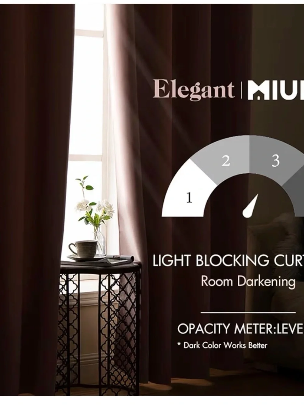 MIULEE Light Pink Blackout Bedroom Curtains Drapes 84 Inch Long 52